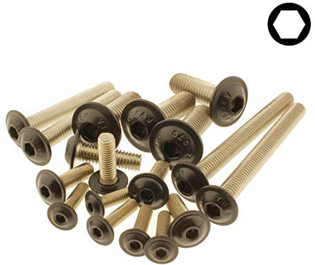 Screws4Bikes | 5x M5x40 | Linsenkopfschrauben mit Flansch | schwarz matt | Edelstahl V2A | ISO 7380-2 mit Innensechskant