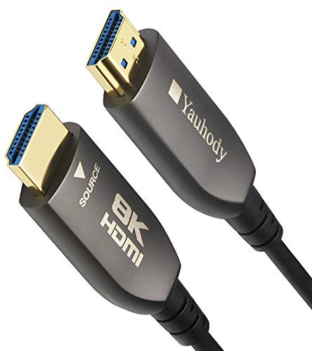 Cavo in fibra ottica HDMI 8K 6 m, ultra alta velocità 48 Gbps ultimo cavo HDMI 2.1, supporta 8K, 10K, risoluzioni HD, 100% Real 8K, Dynamic HDR, HDCP 2.2, 3D, 4:4:4, cavo HDMI in fibra (50 ft/15 m)