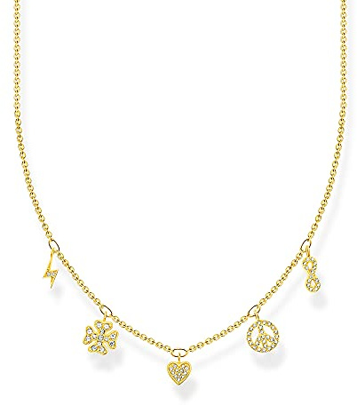 THOMAS SABO Kette mit Symbole gold 925 Sterlingsilber, 750 Gelbgold Vergoldung
