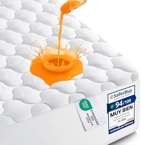 wasserdichte Matratzenauflage 180x200 cm, Gesteppte Matratzenschoner | Wasserdichte, gesteppte Matratzenauflage – waschbar, atmungsaktiv & hypoallergen für erholsamen Schlaf