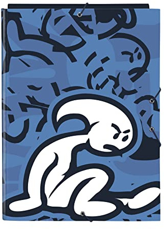 El Kinder Bahia - Ordner mit 3 Klappen, ideal für Kinder und Jugendliche verschiedener Altersgruppen, bequem und vielseitig, Qualität und Widerstandsfähigkeit, 26 x 36,5 cm, Blau