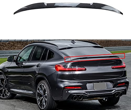 TAKOIL Kompatible für BMW X4 G02 2019-2022, ABS Auto Heckspoiler Flügel Lippe, Trunk Top Body Kit Querruder Trim Schutz, Carbon Fiber Look