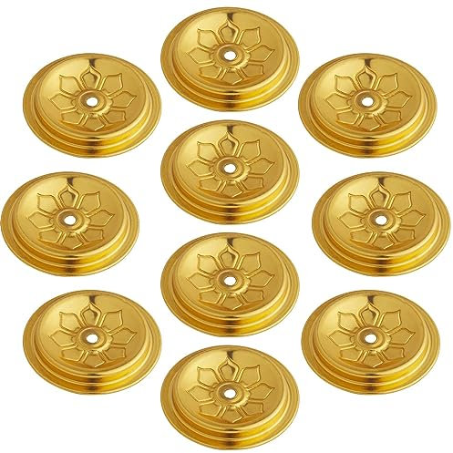 GORGECRAFT 10 Pz Metallo Galleggiante Stoppino Ghee Lampada A Olio Porta Disco Candela Galleggiante Stand Rack Centrotavola di Ricambio Culto Tealight Stoppino Dispositivi di Centraggio Buddista