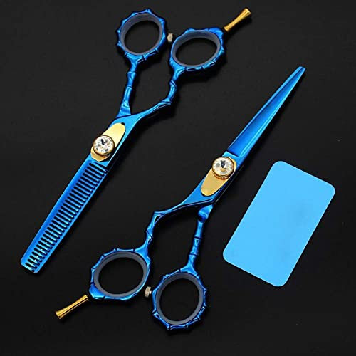 Friseurschere, Linkshänder, Japan-Haarschere, Teflonschere, günstige Friseurschere, Friseur-Effilierschere, Friseur-Rasierer-Haarschnitt, bunt, 5,5-Zoll-Set