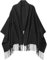 PFLife Damen Kaschmir Schal Schultertuch Deckenschal aus weichem Kaschmir mit Fransen Winter Schal, 80'' * 27'' (200 x 70 cm) (Schwarz)
