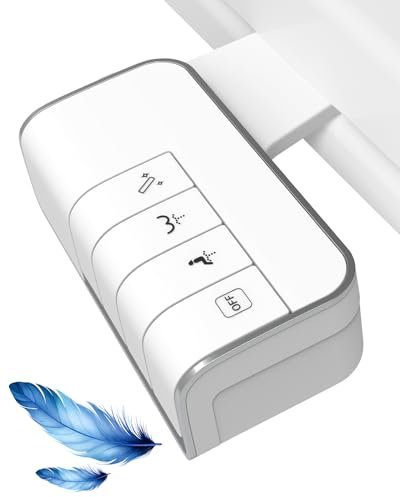 Hibbent Bidet Attachment for Toilet, Non-Electric Dual Nozzle for Frontal & Rear Wash, Adjustable Water Pressure Control, Fresh Water Bidet Toilet Seat, Self Cleaning Water Sprayer, White