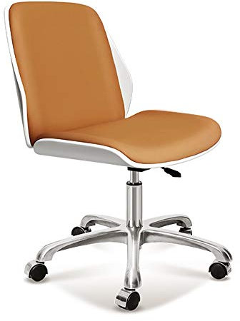 Drehstuhl aus Massivholz, PU-Computerstuhl, Bürostuhl, Drehstuhl, Holz, hohe Rückenlehne, verstellbarer Stuhl für Zuhause, Arbeitszimmer, Arbeitsstuhl (C)