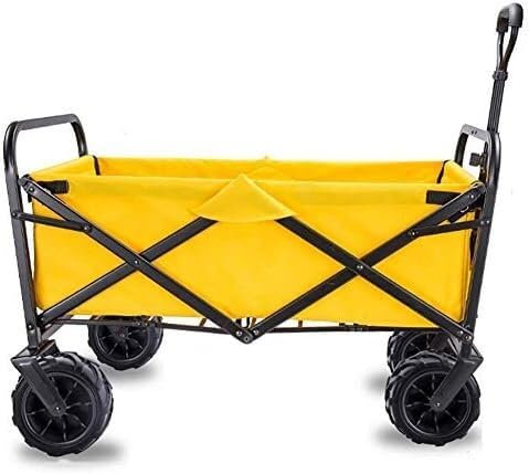 Suuim Einkaufswagen, zusammenklappbarer Campingwagen/Wagen – zusammenklappbarer, Stabiler Stahlrahmen, Garten-/Strandwagen/Handwagen