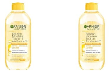 Garnier - Eau Micellaire Tout-en-1 - Enrichi en Vitamine C - Booster d'Eclat - Pour les Peaux Ternes en Manque d'Eclat - Sans Rinçage - Formule Hypoallergénique - 400 ml (Lot de 2)