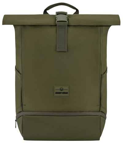 Johnny Urban Rucksack Damen & Herren Grün - Allen Medium - Rolltop Mit Laptopfach für Uni Fahrrad Business - 15L - Nachhaltig - Wasserabweisend