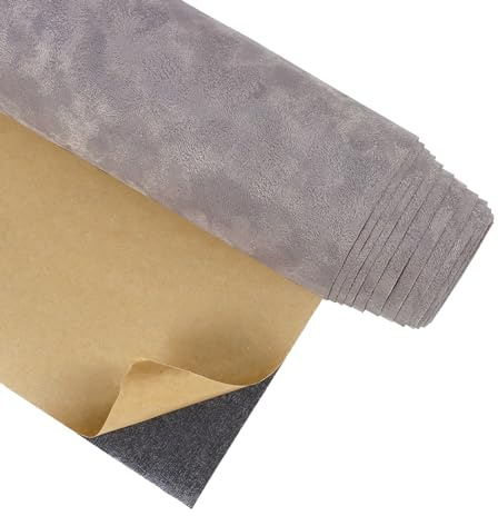CRE8TIVE Hellgrau Beflockt Tapete Stoff Selbstklebende Tapete Dekofolie Möbelfolie Selbstklebender Grau Filz Folie Schlafzimmer Schmuckkästchen Arbeitsplatte Schrankfolie Kinderzimmer 30cm x 200cm