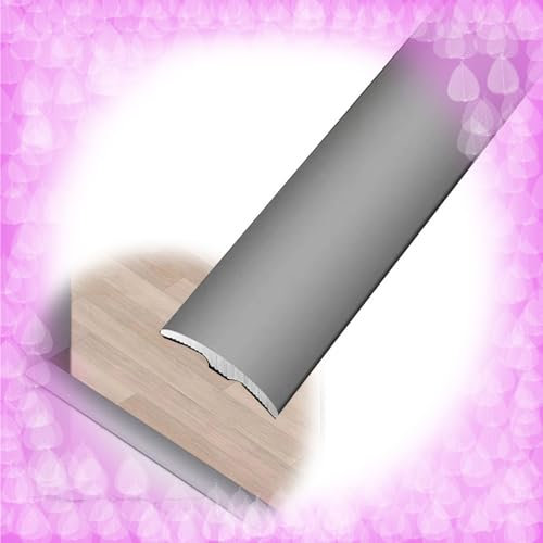 QSPNVFB Türschwelle-Abdeckleiste Aluminium Bodenübergangsstreifen Übergangsschiene Mit Höhenausgleich, Bodenprofil Metall Trennstreifen Für Boden(Grey,L 90 x W 2.2CM)