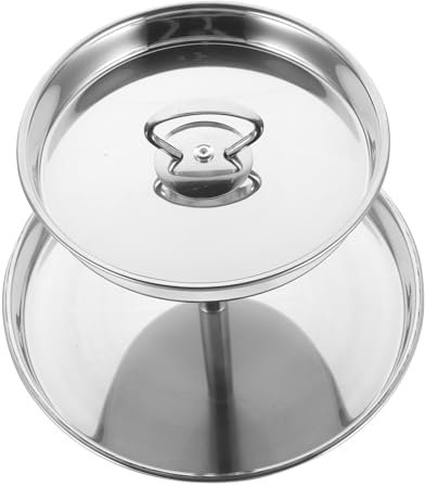COLLBATH Quality Stainless Steel Compartmented Hot Pot Tray Silver Fruit Tray Snack Serving Plate Dessert Plate