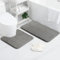 AUAUY Set Tappeti Bagno 2PZ in Microfibra, Tappetino da Bagno Antiscivolo con Forma a U, Tappetino Bathroom Super Assorbente, Antiscivolo Assorbe Lavabile, Per Vasca da Come WC, Grigio