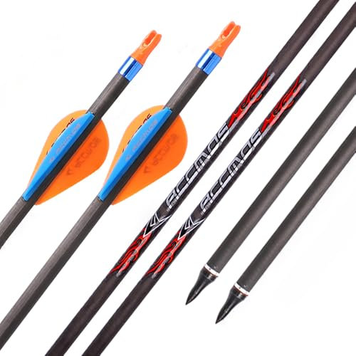 PHILOCS 12 Stück Bogenschießen Pfeile, ID 6.2mm Spine 200 300 400 500 600 700 800 Jagdpfeil, für Recurve-Bogen Composite Bogen Schießen (27inch,Spine 800)