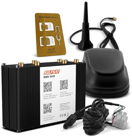 SELFSAT MWR 5540 5G Cat 12 - Router WLAN fino a 2,6 Gbps, con antenna SELFSAT 5G, colore: Nero
