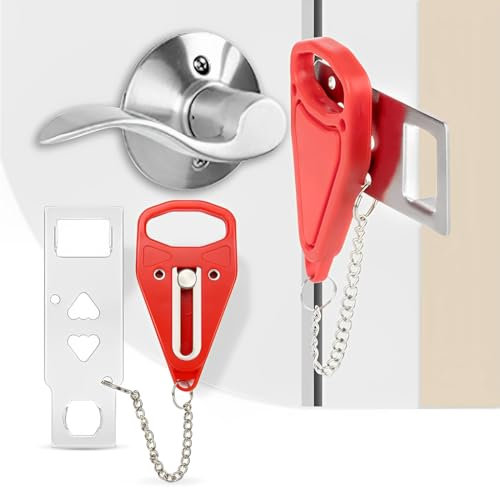 ZKGYUS Serratura Portatile per Porta, Serratura Porta Interna, Serratura di Sicurezza da Viaggio, Serratura Antifurto Porta, Blocco Porta Portatile, per Viaggi Casa Appartamento Hotel dormitorio