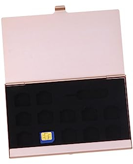 DOITOOL Organiseur de Carte Sim en Aluminium Doré avec Aiguille