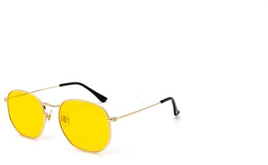 Hviomru Retro Polygon Sonnenbrille Herren Damen Vintage Quadrat Mode Sechseck Brille