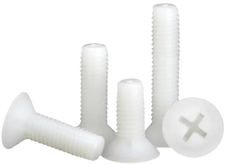 10/20 Stück M5 M6 M8 weiße Kunststoff-Nylon-Senkkopfschrauben Flachkopfschrauben(10mm,M5x30Pcs)