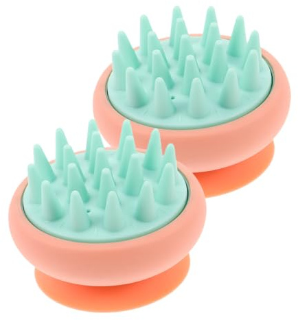 ABOOFAN 2stücke Silikon-kopfhautbürste für Haarwäsche mit Massagefunktion Duschbürste zur Reinigung Kompaktes Haarmassagegerät für Haartypen Tragbar für Hause und Unterwegs