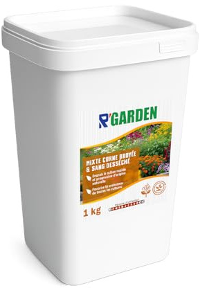R’GARDEN – Engrais Organique Mixte Corne Broyée & Sang Desséché | Engrais Naturel à Action Rapide et Progressive | Favorise la Croissance de Toutes les Cultures | Fabriqué en France (1 KG)