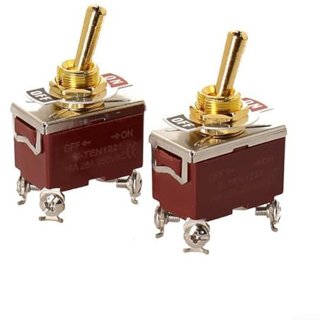 TONIXY Lot de 5 interrupteurs à bascule momentanés étanches 3 voies SPDT 20 A 250 V robustes pour voitures, bateaux, bateaux, camping-cars, caravanes, applications électriques industrielles (3 pieds 2