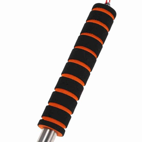 OEBUAFI Teleskopisk Flaggstång, Utomhusflaggstång i Rostfritt Stål, Utdragbar 2m 2,5m för Lärare och Reseledare (Svart & Orange #-2)