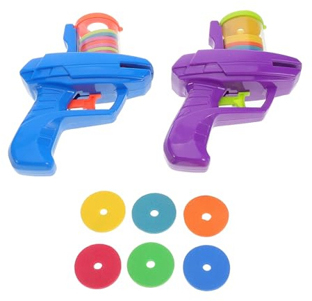MUSISALY Dispositivo para Discos Blandos Juego de Platillos Voladores en Colores Morado y Azul Oscuro Incluye 15 Discos de Espuma Adecuado para Actividades al Aire Libre y Juegos