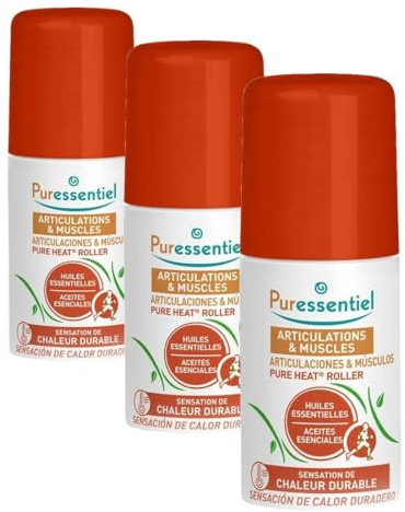 Puressentiel - Roller Pure Heat Articulaciones y Músculos con 14 aceites esenciales, Producto Sanitario, Efecto Calor Natural, Alivia la rigidez y la tensión dolorosa, Bola de masaje, 75ml
