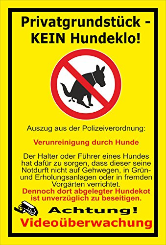 Melis-Folienwerkstatt Schild - Privat - Kein Hundeklo - 30x20cm - 3mm Hartschaum – 20 VAR S00187-032-C
