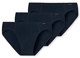 Schiesser Herren 3 PACK Slips mit weichem Bund - Essentials Blau (Dunkel Blau 803) L