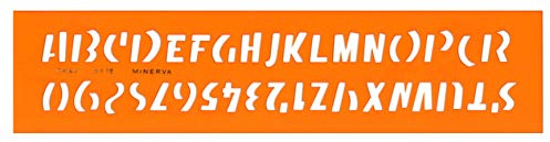 MINERVA Schrift Schablone, OKAY, Buchstaben 15 mm, Transparent orange