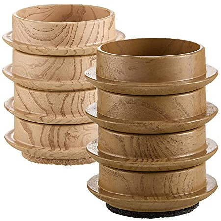 CYH 8 Pcs Felt Cups 45mm Round Furniture Felt Castors Non Slip Floor Pads Protector for Chair Legs, Protect Wood Laminate, Wooden, Tile & Lino Floors from Scratches