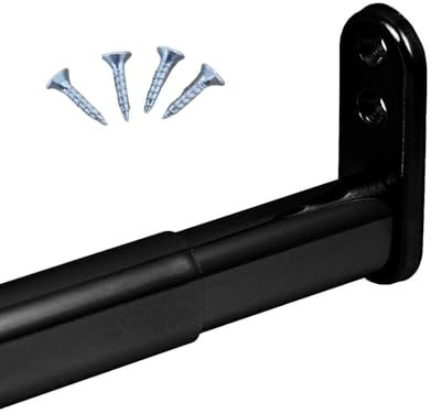 Gedotec Barra de armario Negro 60-90 cm | TELEMAGIC | 1 juego barra telescópica extensible 600-900 mm | 22 x 15 mm Tubo telescópico para armario para montaje en pared