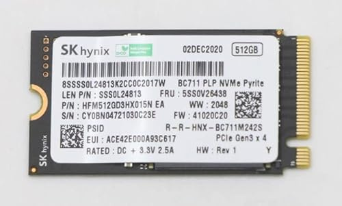 Lenovo SSD_ASM 512G M.2 2242 PCIe3x4, FRU5SS0V26438
