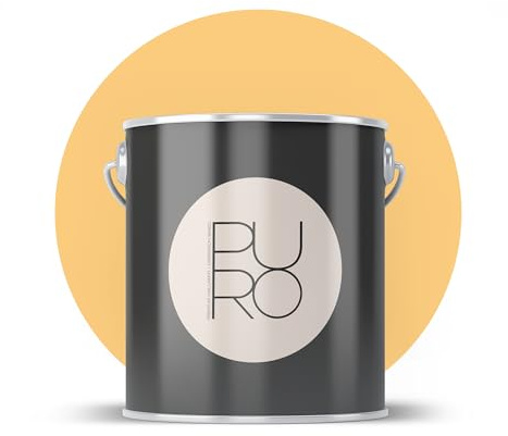 Livingwalls PURO Premium Wandfarbe c8004 - Malerfarbe mit sehr hoher Deckkraft - matte hochwertige Innenfarbe in Gelb - 1l