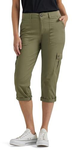 Lee Pantalón Capri Ultra Lux Comfort con Flex-to-go para Mujer, Color Verde liquen Profundo, Talla 12 de EE. UU, Luz Verde Profunda., 44