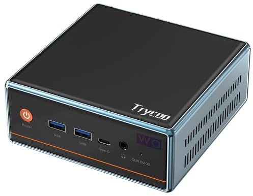 Trycoo Mini PC AMD Ryzen 5 5500U (4,0 GHz) Kleiner PC-Prozessoren 16 GB DDR4 RAM 512 GB SSD Micro Kleincomputer unterstützt 4K @ 60Hz Triple Output WiFi6 BT5.2 Dual RJ45 USB 3.2 Mini Desktop Computer