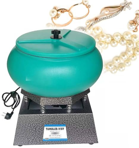 Machine à Polir Les Bijoux,Grand Baril Vibrant 17 Pouces Polisseuse à Bijoux Fraises De Bord Nettoyage De Surface Gobelet Vibrant Machine à Polir pour Roche,Jade,Or
