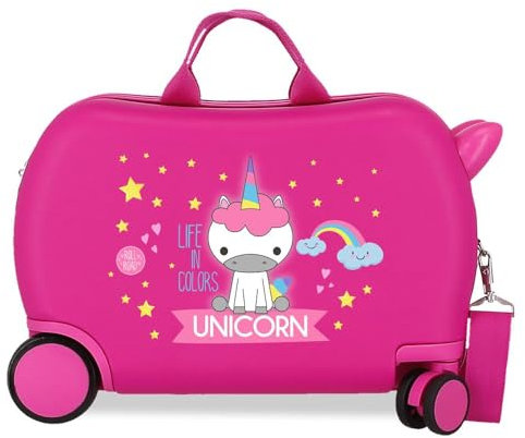 ROLL ROAD Little me Unicorn Kinderkoffer, Rosa, 45 x 31 x 20 cm, Harter ABS-Kunststoff, 24,6 l, 1,8 kg, 4 Räder, Handgepäck, Rosa, Kinderkoffer