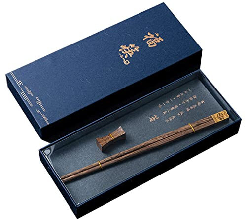 Set regalo di bacchette in legno riutilizzabili con custodia, bacchette giapponesi, bacchette cinesi di lusso in legno naturale, bacchette per sushi antiscivolo, bacchette lavabili in lavastovig