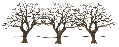 FRANK FLECHTWAREN Wanddeko Bäume, Metall, Dunkelbraun Maße: 100 x 43 cm