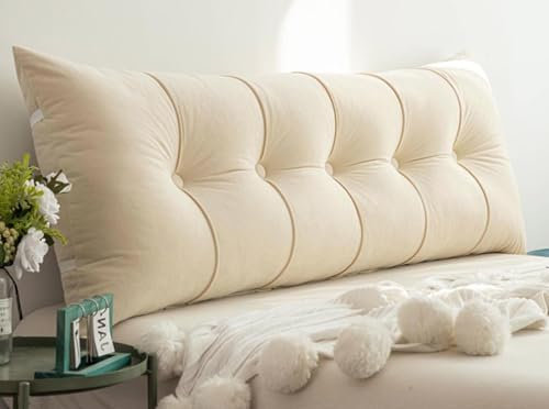 Lesekissen Bett Kopfteil Kissen Rückenlehnenkissen für Bett, Stuhl, Sofa, Abnehmbares Waschbares Lesekissen Outdoor Bank Lumbarkissen Weich Gemütliches Rückenkissen Wandkissen(A1,200x55cm/78x21in)