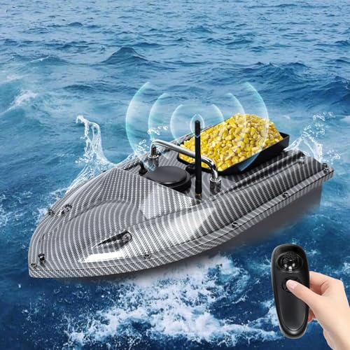 Futterboot Mit GPS KöDerboot Baitboat FischerköDer Boot Fernsteuerung KöDerbehäLter Led Licht Rc Angeln AngelköDerboot Kabellos FischköDer Bait Boat Nachtangeln FischköDerboot Futterboote 500M