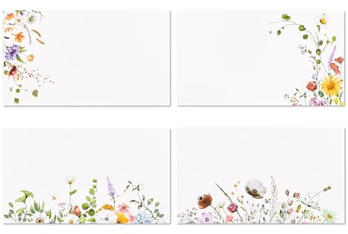 Crisky 120 Pack Wildflower Table Place Cards Blank Seating Place Name Cards for Wedding, Parties, Dinner, and Special Events, 2 x 3.5 Inches