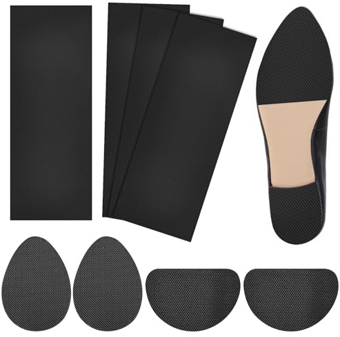 8Pcs Anti Rutsch Sohle Pads, Rutschfester Gummischuhboden Schuhsohlen Reparatur Set Selbstklebende Schuhsohlen Protektoren Gummisohlen zum Aufkleben für Alle Größen Anti Rutsch Geräuschreduzierung