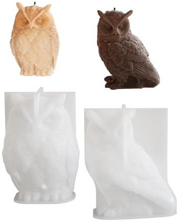 LICHENGTAI 3D Eule Silikonform Kerzenform Tier Backform Silicone Molds Eulenform Formen Seifenformen Tier Gießformen Für DIY Seife Kerze Schokolade, Handwerk