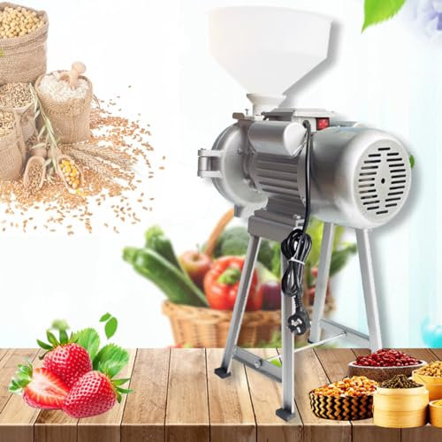 JMOZHCD Rice Corn Grain Coffee Wheat Mill Electric Feed Wet Dry Cereals Grinder Milling Machine Barley Malt Crusher Home Brew Food Industry Homebrew Household