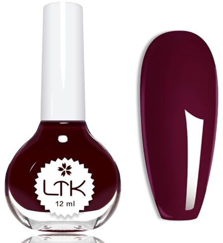 Virellay Nagellack Dunkelrot, 12ML Schnelltrocknender Hochwertig Burgunder Rot Nagellack Langanhaltender für Anfänger DIY Nail Art Maniküre Salon